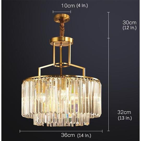 Crystal Nordic Chandelier with Copper Frame and LED Lighting