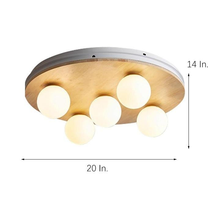 Nordic 5-Light Flush Mount Ceiling Light with Bubble Glass Shades
