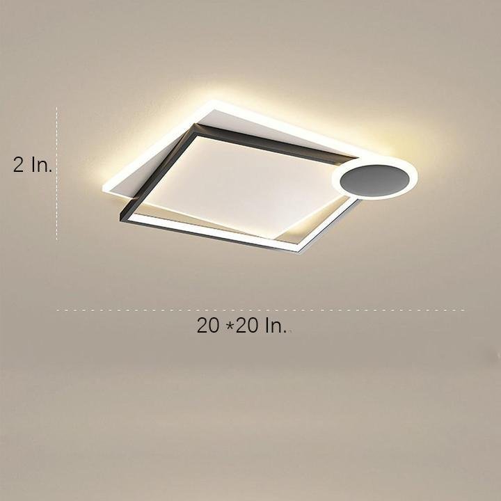 Modern Geometric LED Flush Mount Ceiling Light – Metal & Acrylic