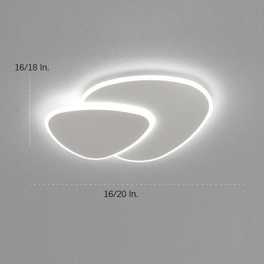 Geometric LED Flush Mount Ceiling Light - Modern White Acrylic