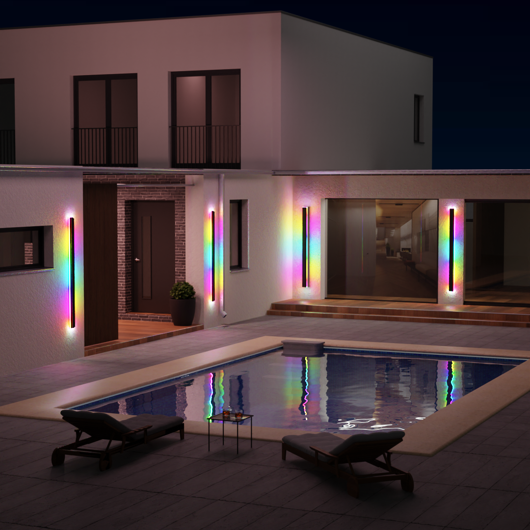 Modern Linear LED Outdoor Wall Light Waterproof Minimalist Design