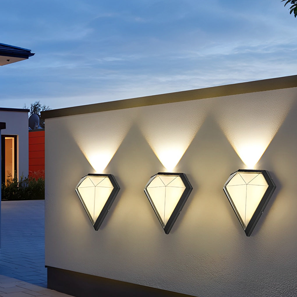 Geometric LED Waterproof Wall Lamp - Modern Black Aluminum Outdoor