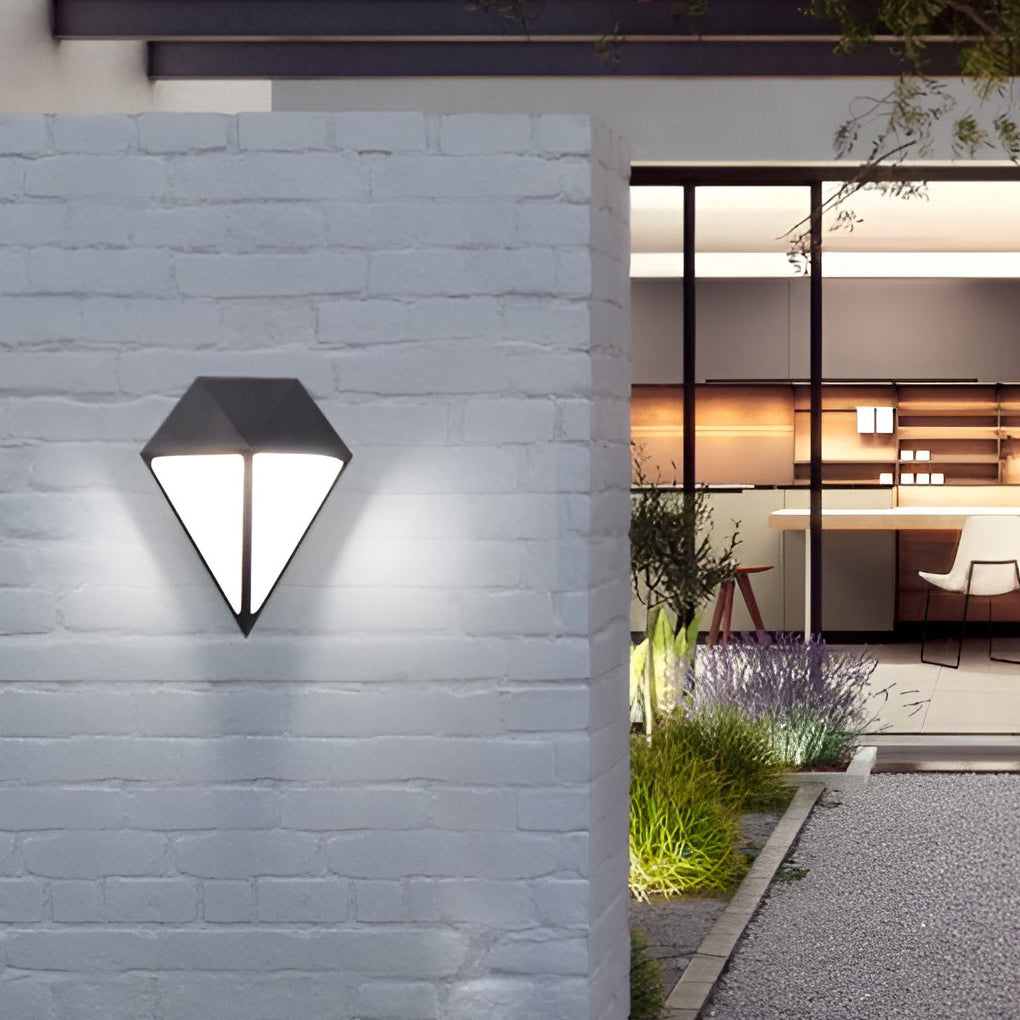 Geometric LED Outdoor Wall Light - Waterproof Aluminum Black