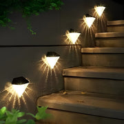 Geometric Solar LED Outdoor Wall Light – Modern Waterproof Black
