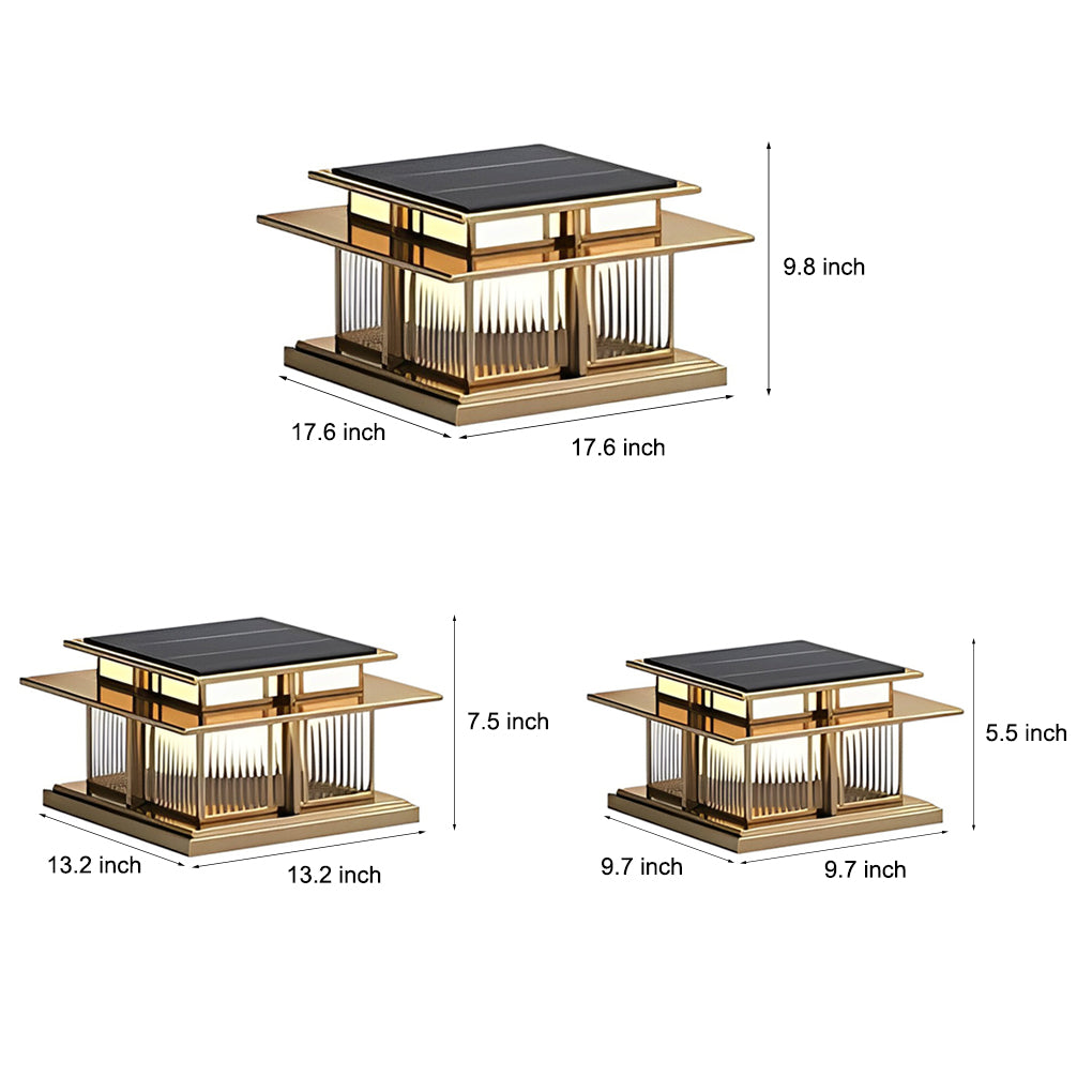 Modern Solar LED Post Cap Light - IP65 Waterproof Pillar Light