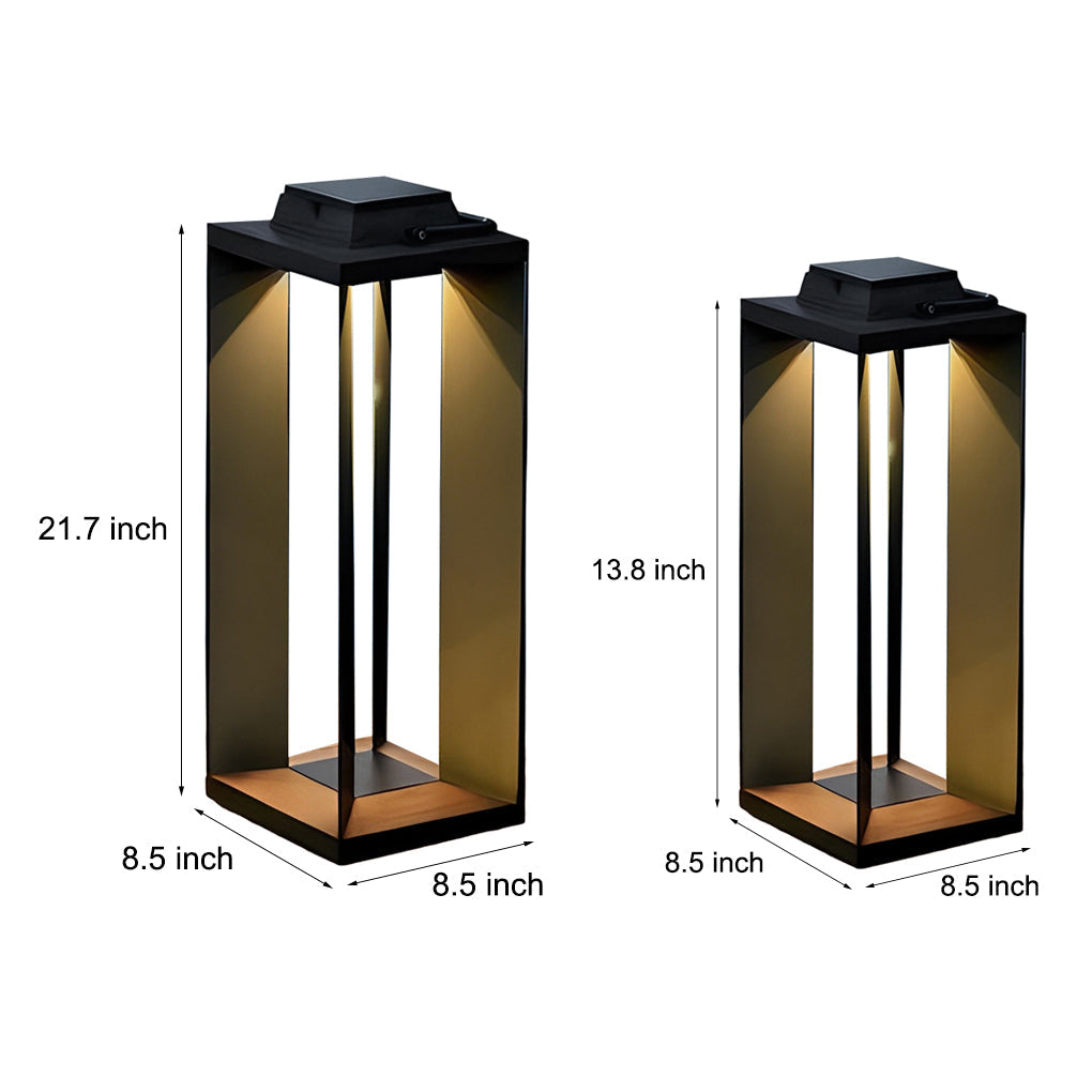 Modern Black Solar Outdoor Floor Lamp with LED - Waterproof