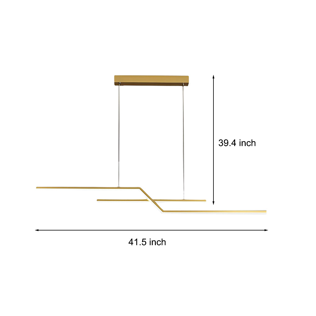 Modern Wave Linear LED Pendant Light with 3-Step Dimming