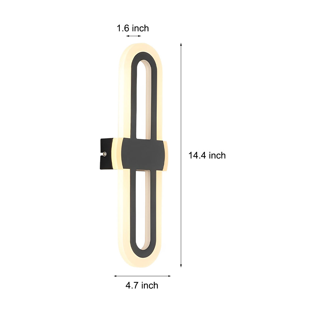 Rounded Rectangular LED Wall Sconce Modern Minimalist Iron Lighting