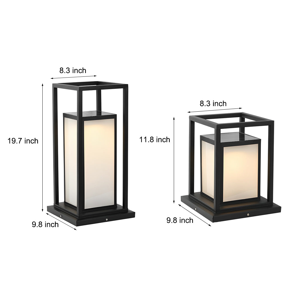 Modern Solar Fence Post Light - Stainless Steel Outdoor Pillar Lamp