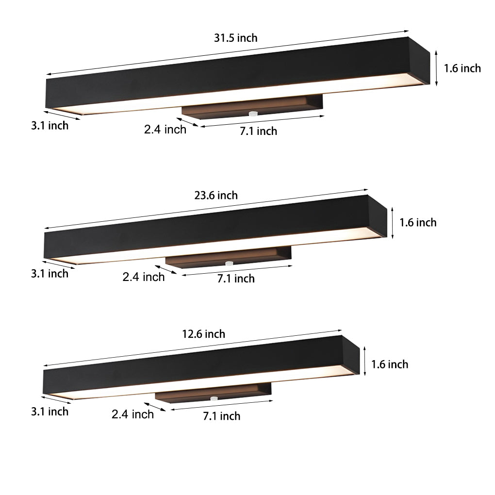 Modern Black Rectangle LED Outdoor Wall Light with Motion Sensor