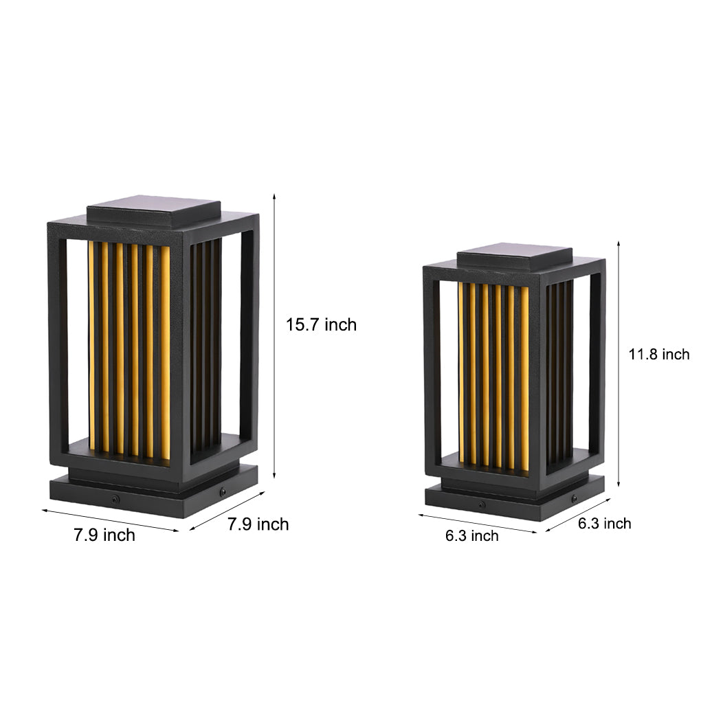 Modern Black Cage LED Pathway Lawn Light for Outdoor Landscape