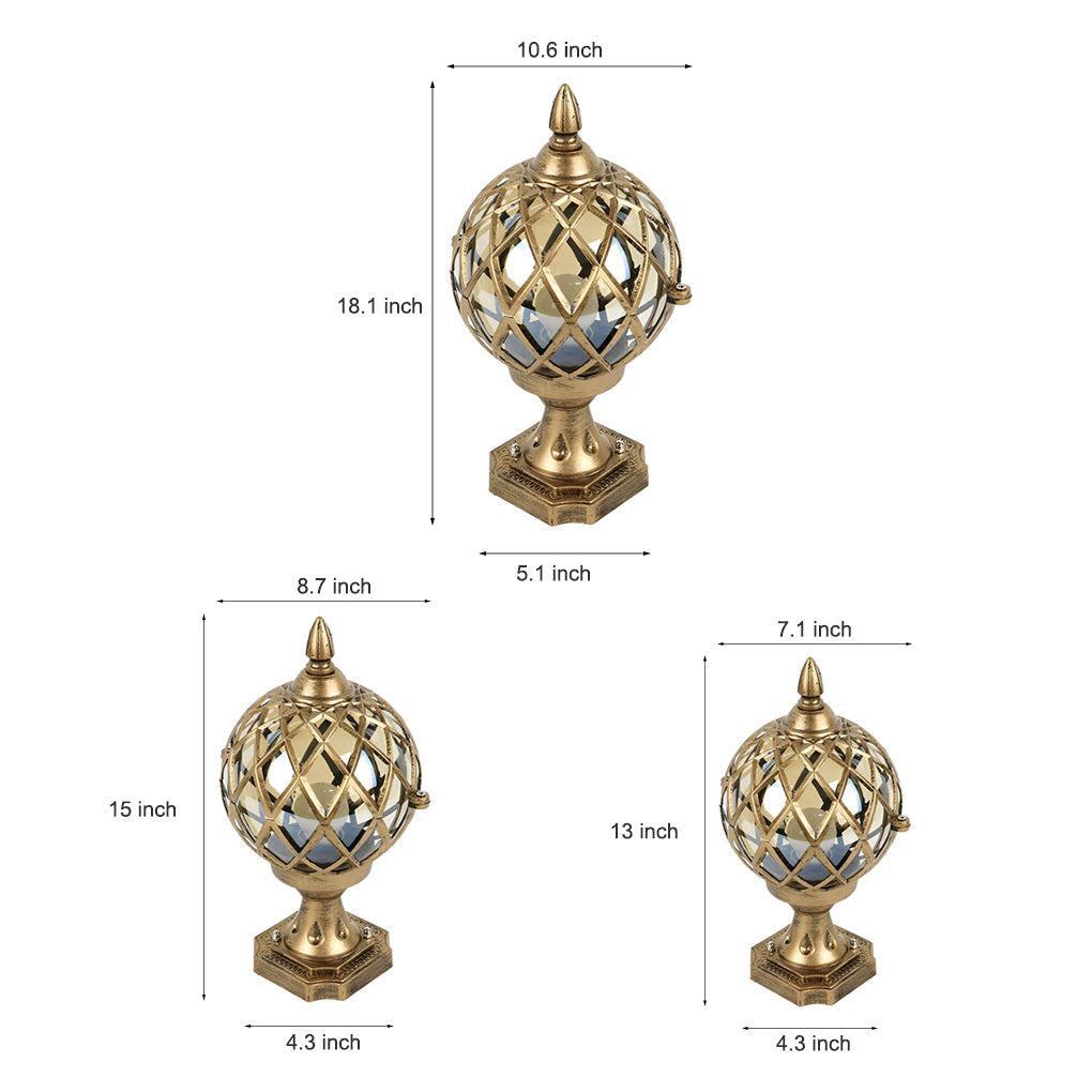 Modern Round Ball Outdoor Post Light – Aluminum & Glass