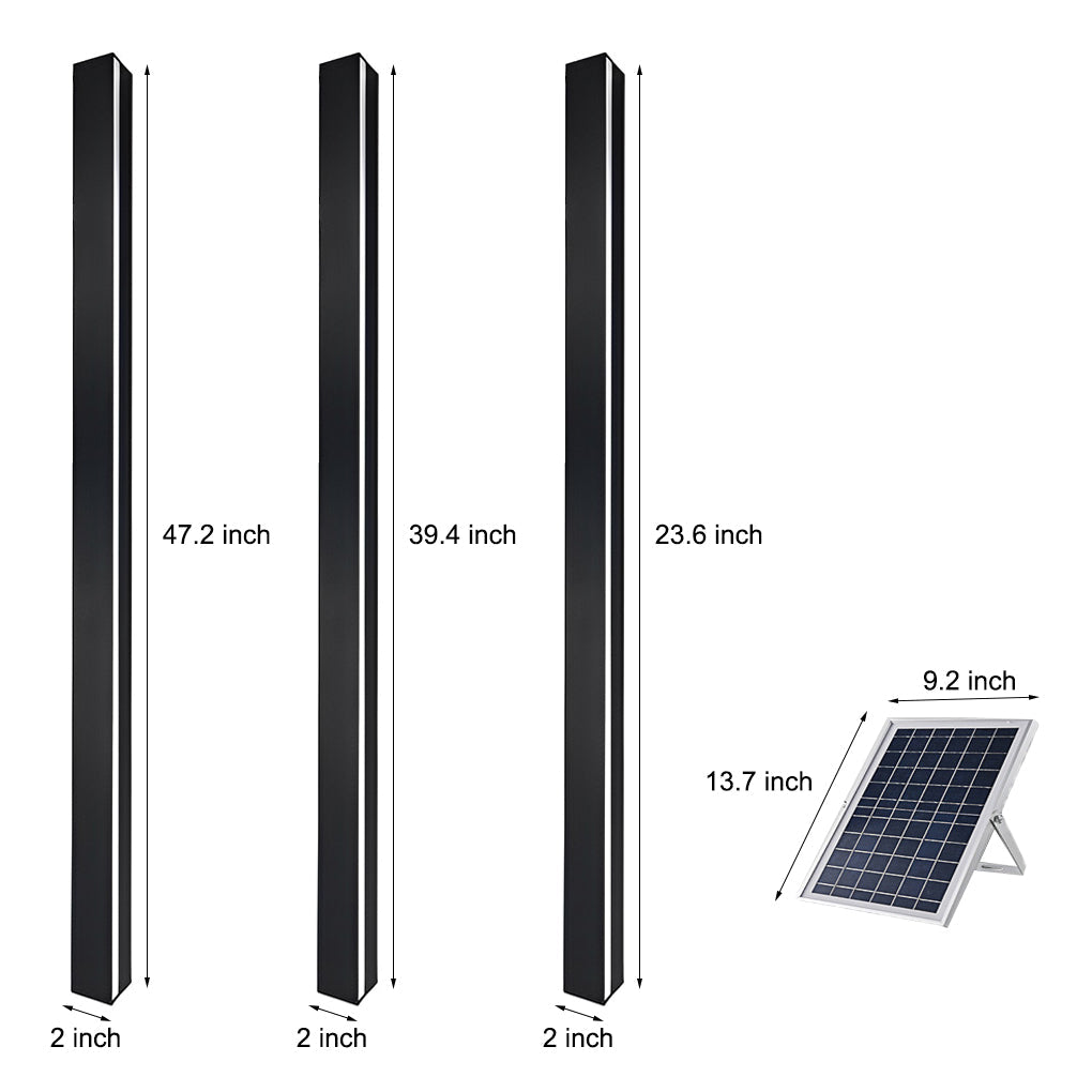 Linear LED Solar Wall Sconce - Modern Black Outdoor Light