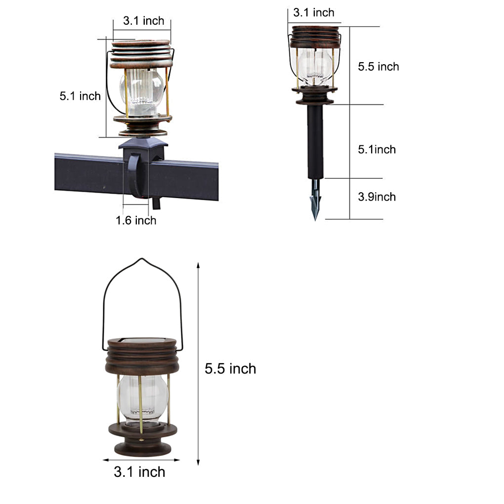 Solar LED Outdoor Lantern - Portable Waterproof Garden Light