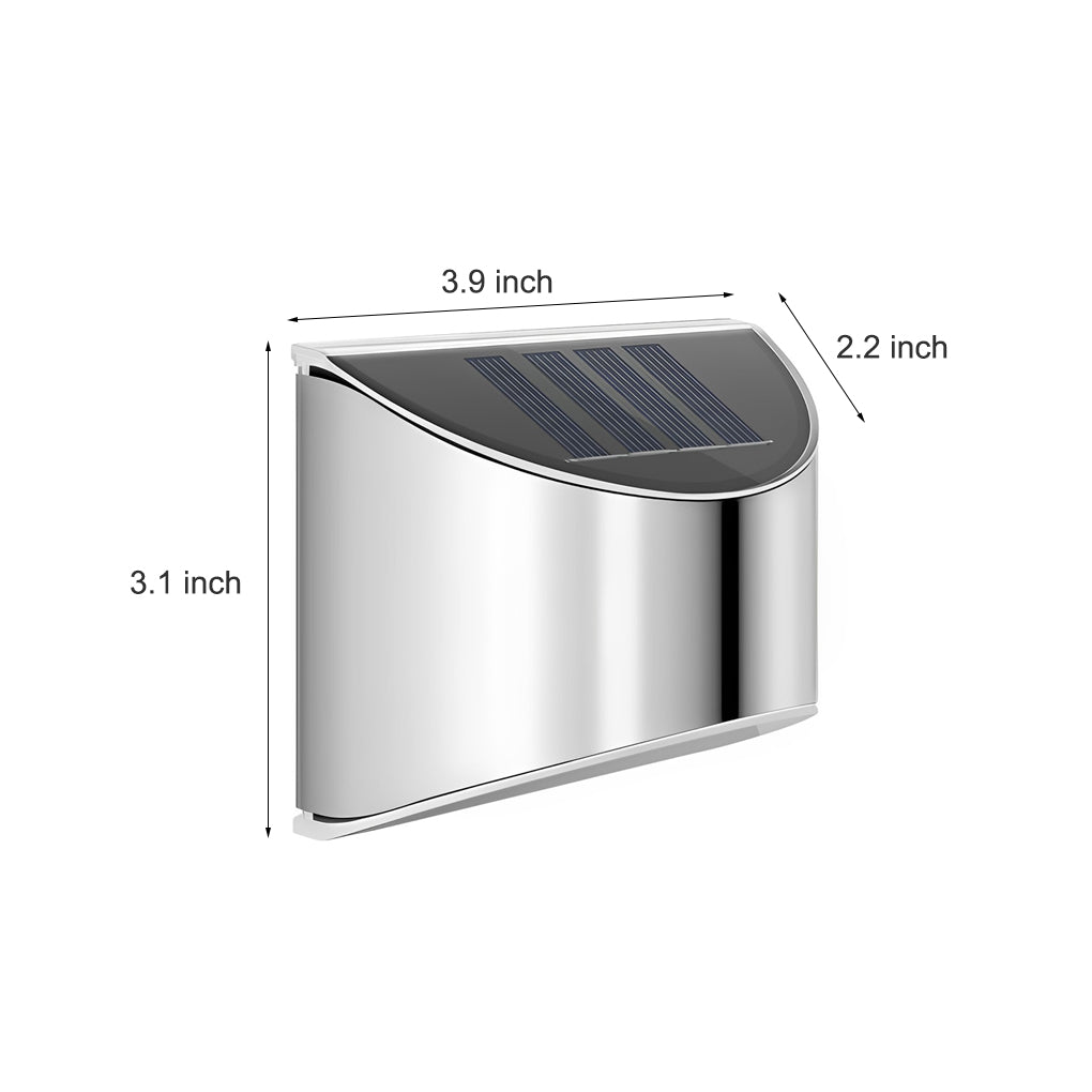 Modern Solar Wall Lamp - Stainless Steel Waterproof Outdoor Light