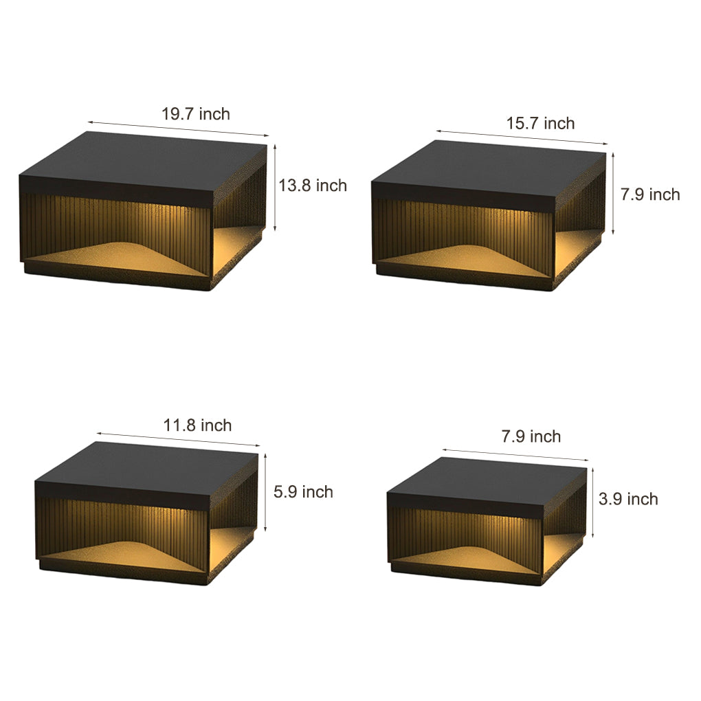 Modern Square Solar Fence Post Light - Stainless Steel Outdoor