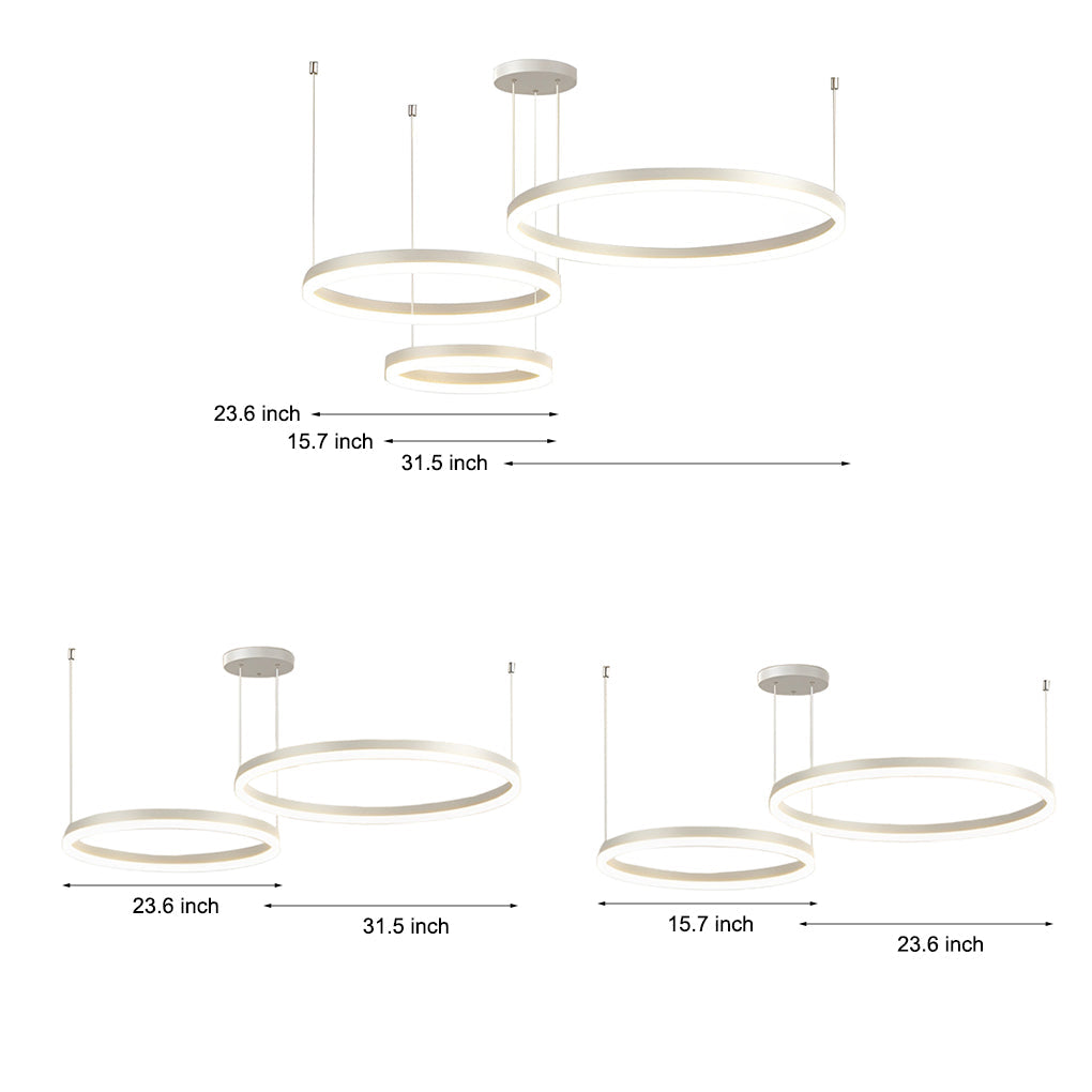 Circular Rings LED Semi-Flush Mount Light with 3-Step Dimming