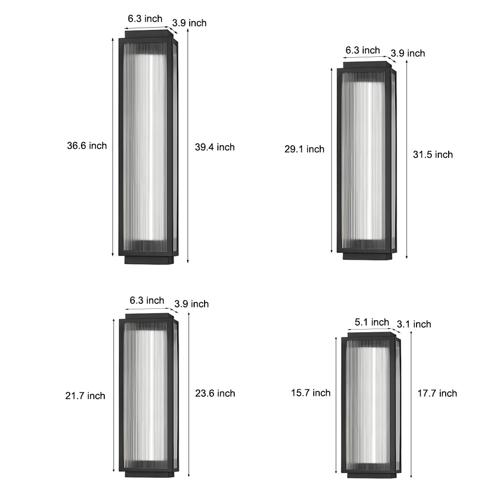 Modern Black Waterproof LED Outdoor Wall Light Strip
