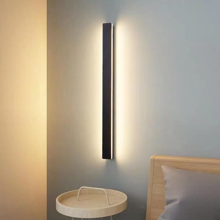 Waterproof Linear LED Outdoor Wall Light Black Metal Porch Lamp