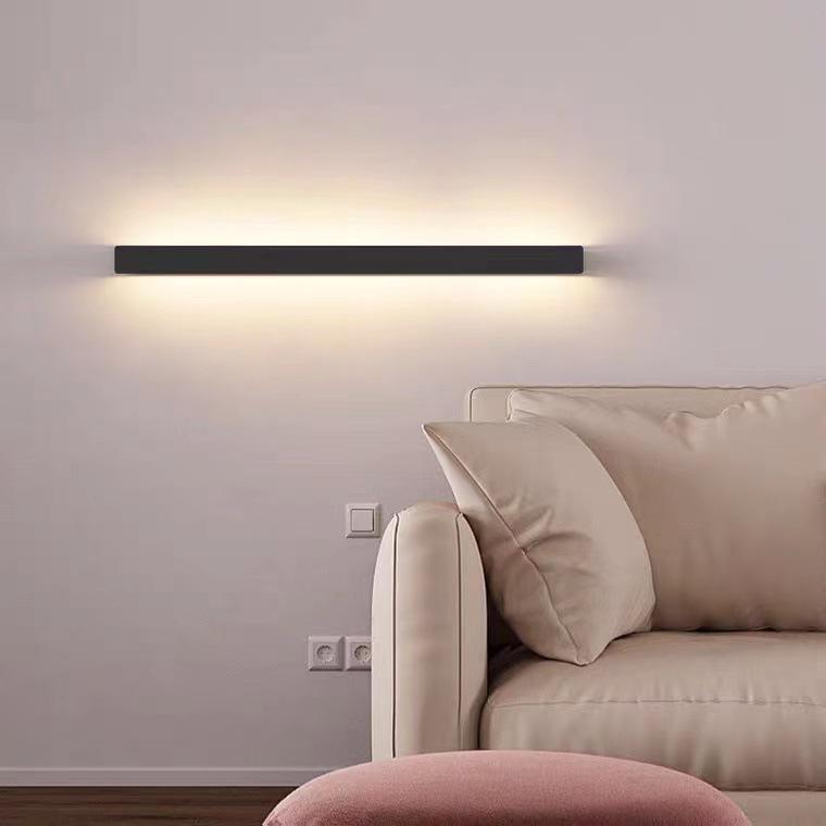 Waterproof Linear LED Outdoor Wall Light Black Metal Porch Lamp
