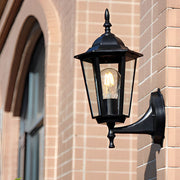 Hexagonal Outdoor Wall Light - Die-Cast Aluminum & Glass