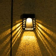 Modern Solar LED Outdoor Wall Light - Waterproof Black Finish