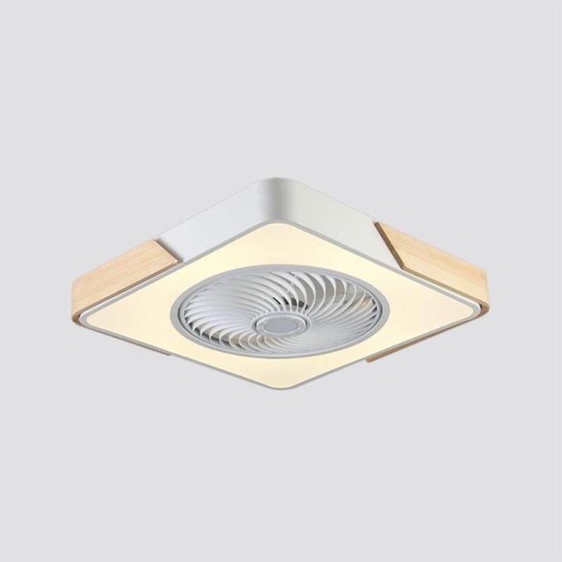 21" Modern Bladeless Ceiling Fan Light Flush Mount with LED