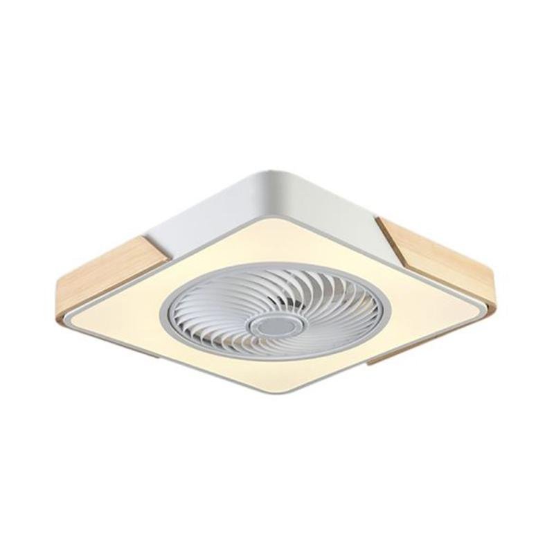 21" Modern Bladeless Ceiling Fan Light Flush Mount with LED