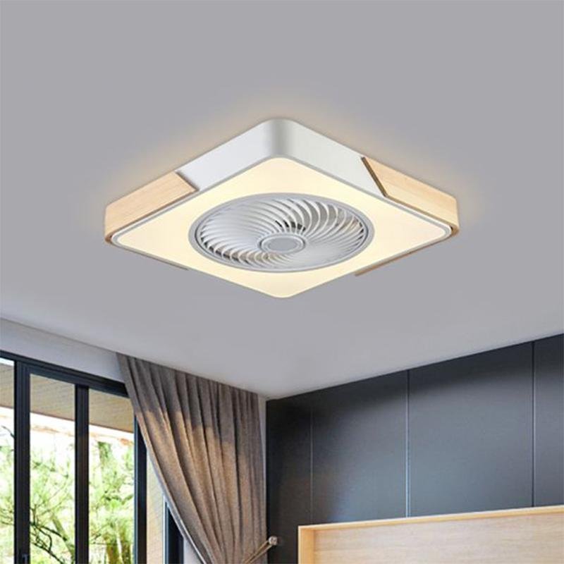 21" Modern Bladeless Ceiling Fan Light Flush Mount with LED