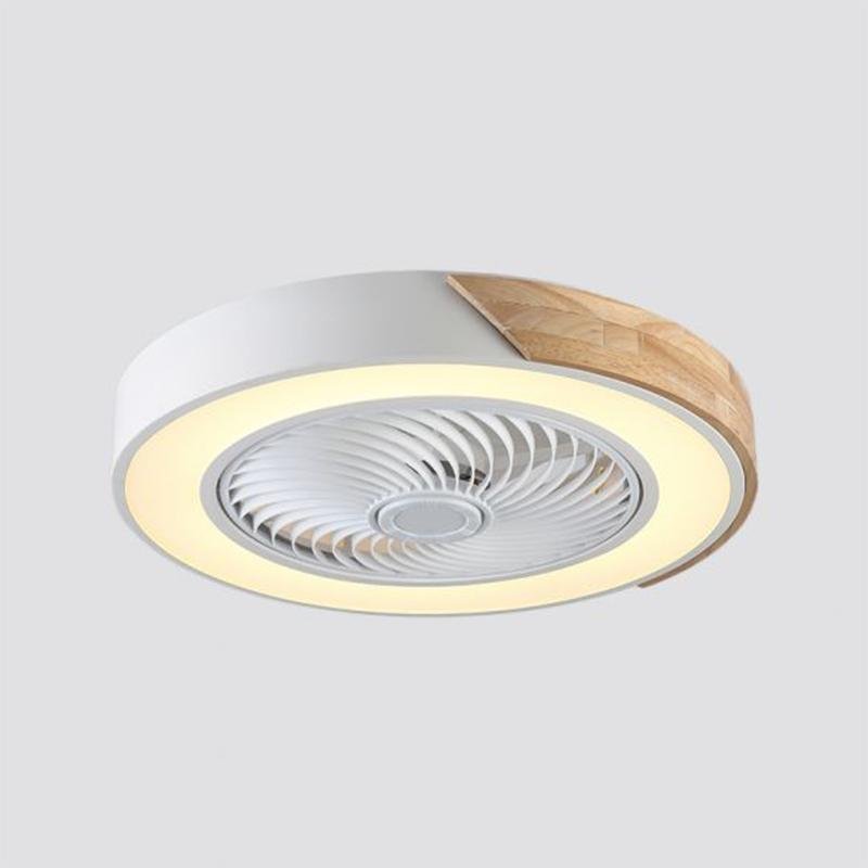 21" Modern Bladeless Ceiling Fan Light Flush Mount with LED