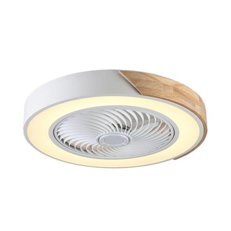 21" Modern Bladeless Ceiling Fan Light Flush Mount with LED
