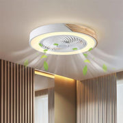 21" Modern Bladeless Ceiling Fan Light Flush Mount with LED