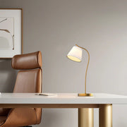 Modern Gooseneck Desk Lamp with Cone Fabric Shade
