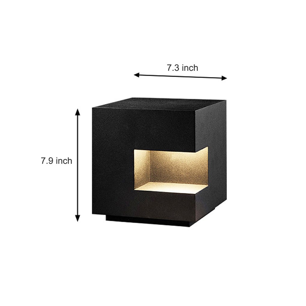 Square LED Aluminum Outdoor Landscape Light - Black