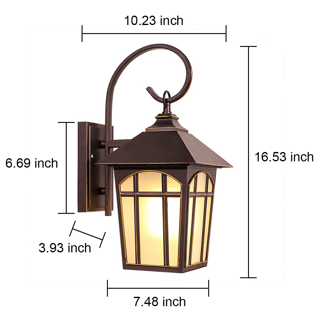 Industrial Iron Glass Outdoor Wall Sconce Waterproof IP54