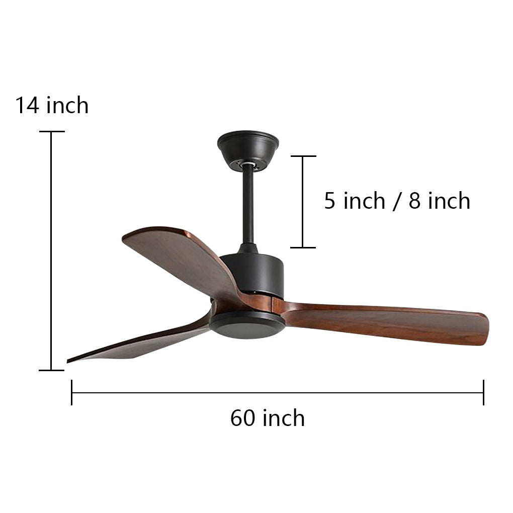 Modern Wooden Ceiling Fan with Remote Control & Adjustable Speed