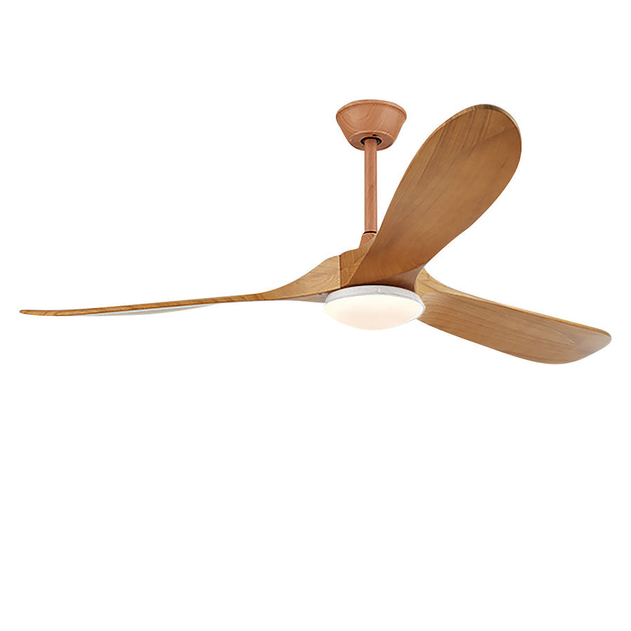 Modern Solid Wood Ceiling Fan with LED Light and Remote Control