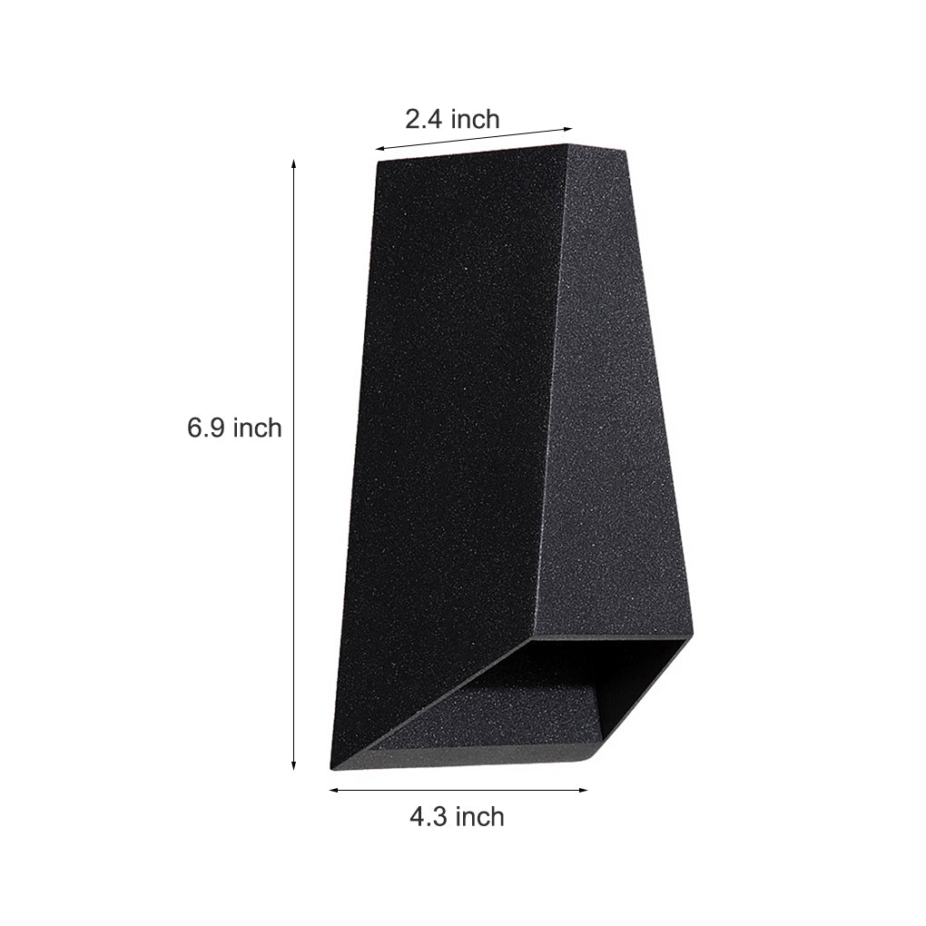 Modern Black LED Up Down Wall Light Waterproof Outdoor Sconce