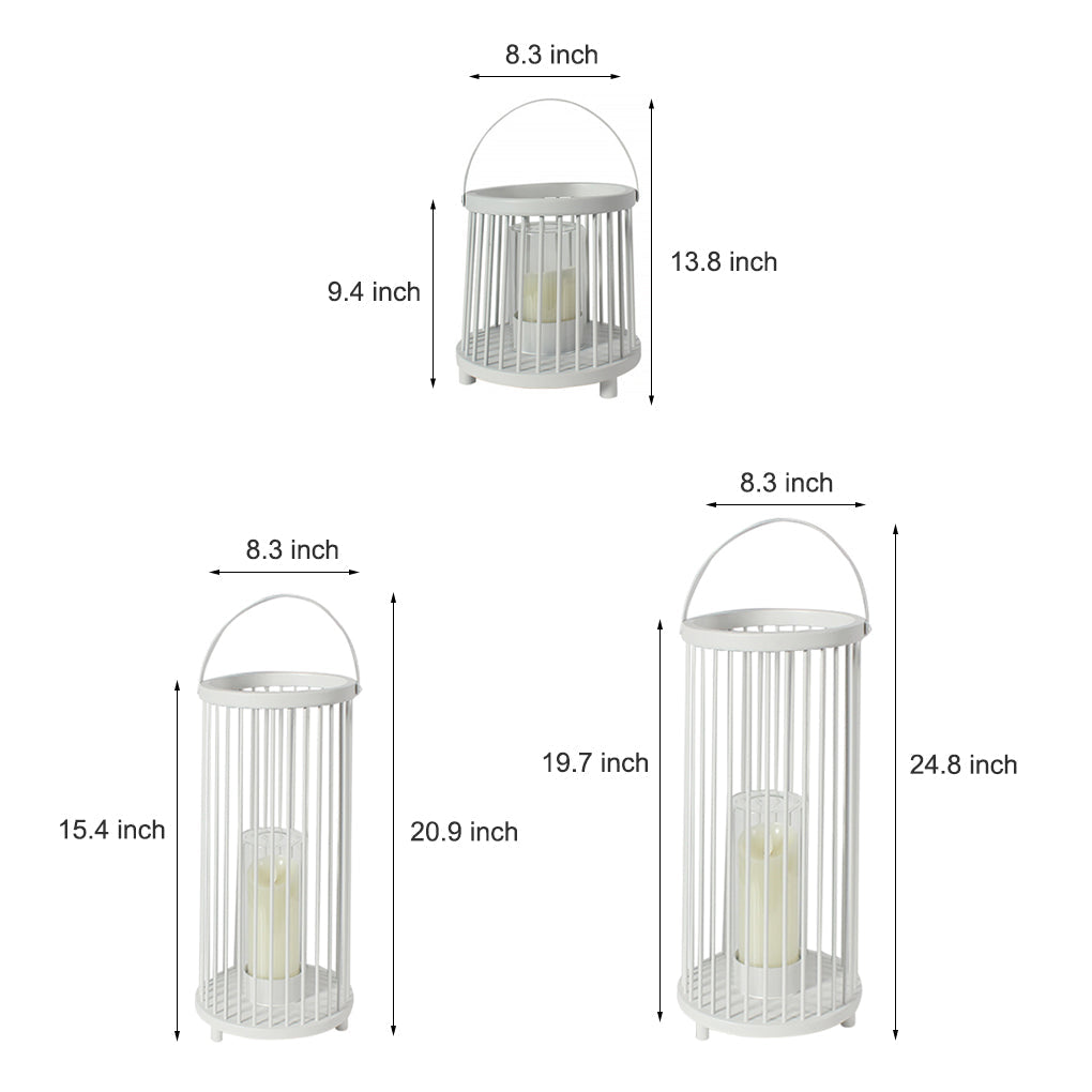Rechargeable Portable Outdoor Lantern with Glass Shade