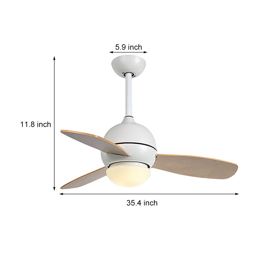 36'' Nordic Minimalist LED Ceiling Fan Light with Remote Control