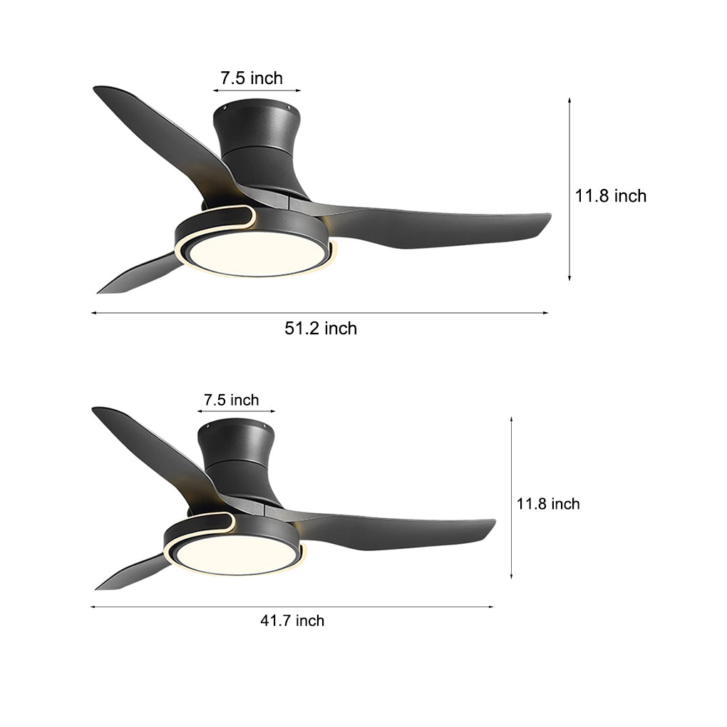 Modern Ceiling Fan Light with Remote Control & Reversible Airflow