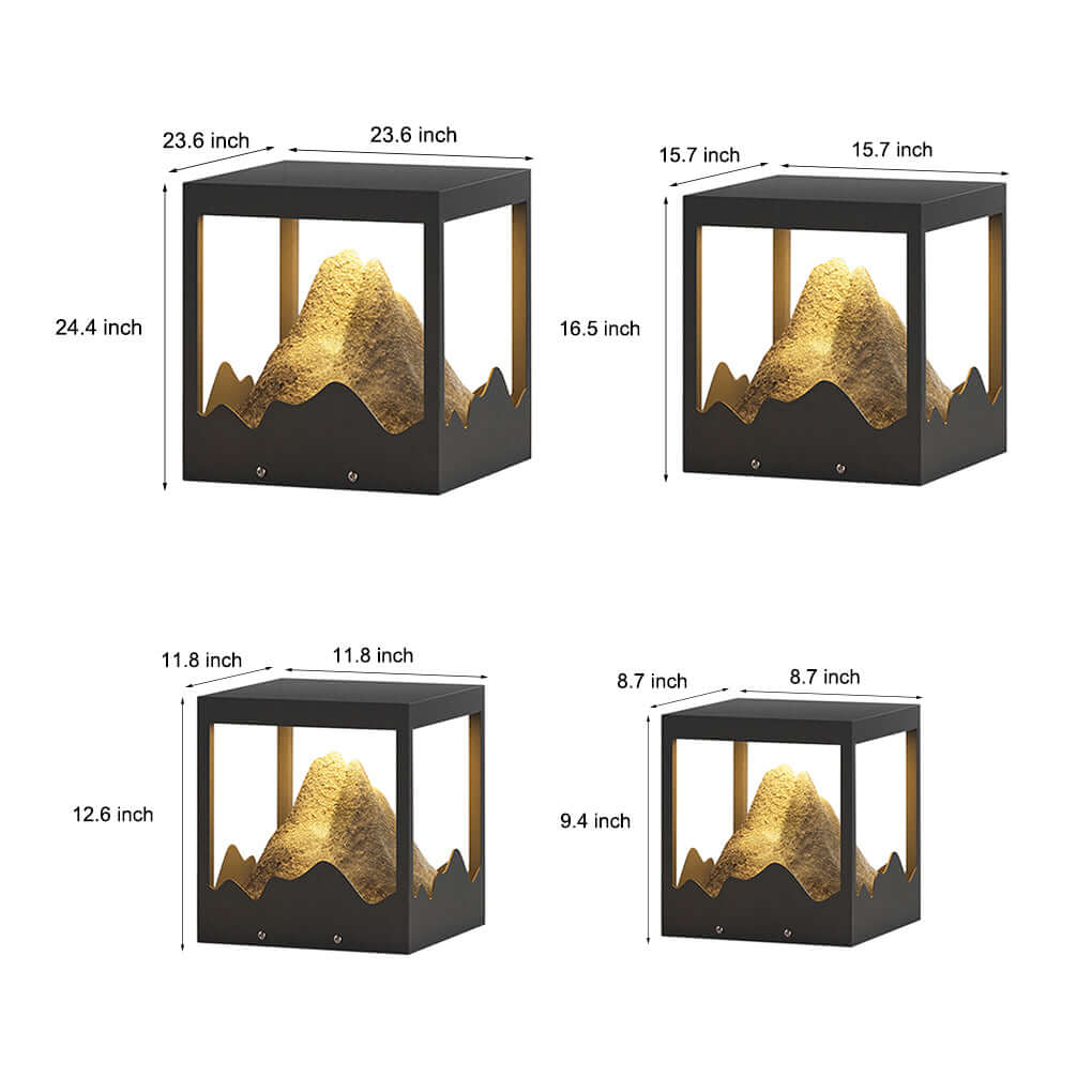 Solar Outdoor Mountain Landscape Post Light Waterproof LED Column