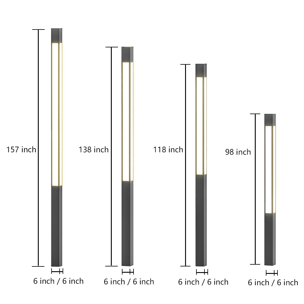 Solar Bollard Light Waterproof Aluminum Outdoor Landscape Lighting