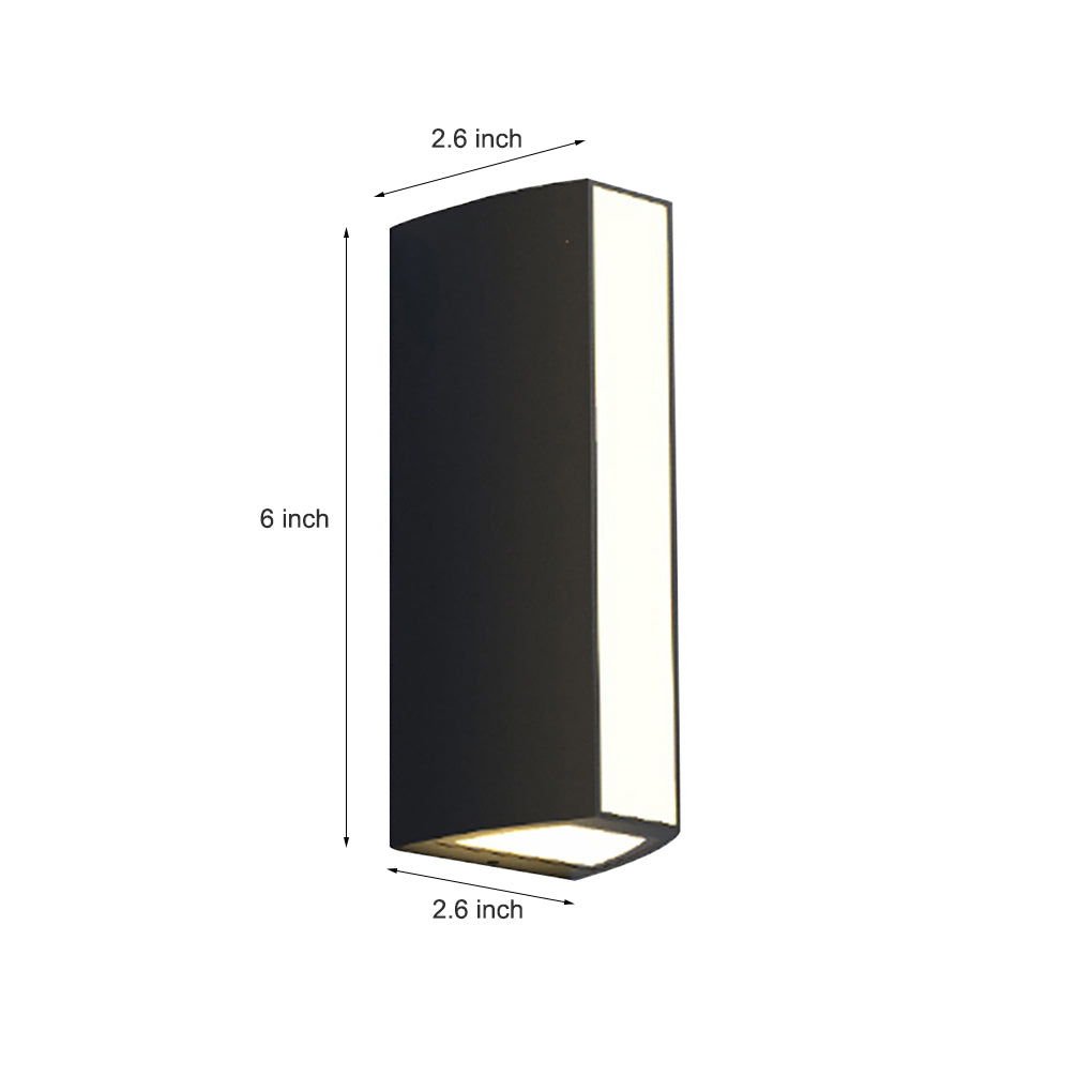 Modern Outdoor LED Wall Light - Aluminum & Glass - IP65 Waterproof