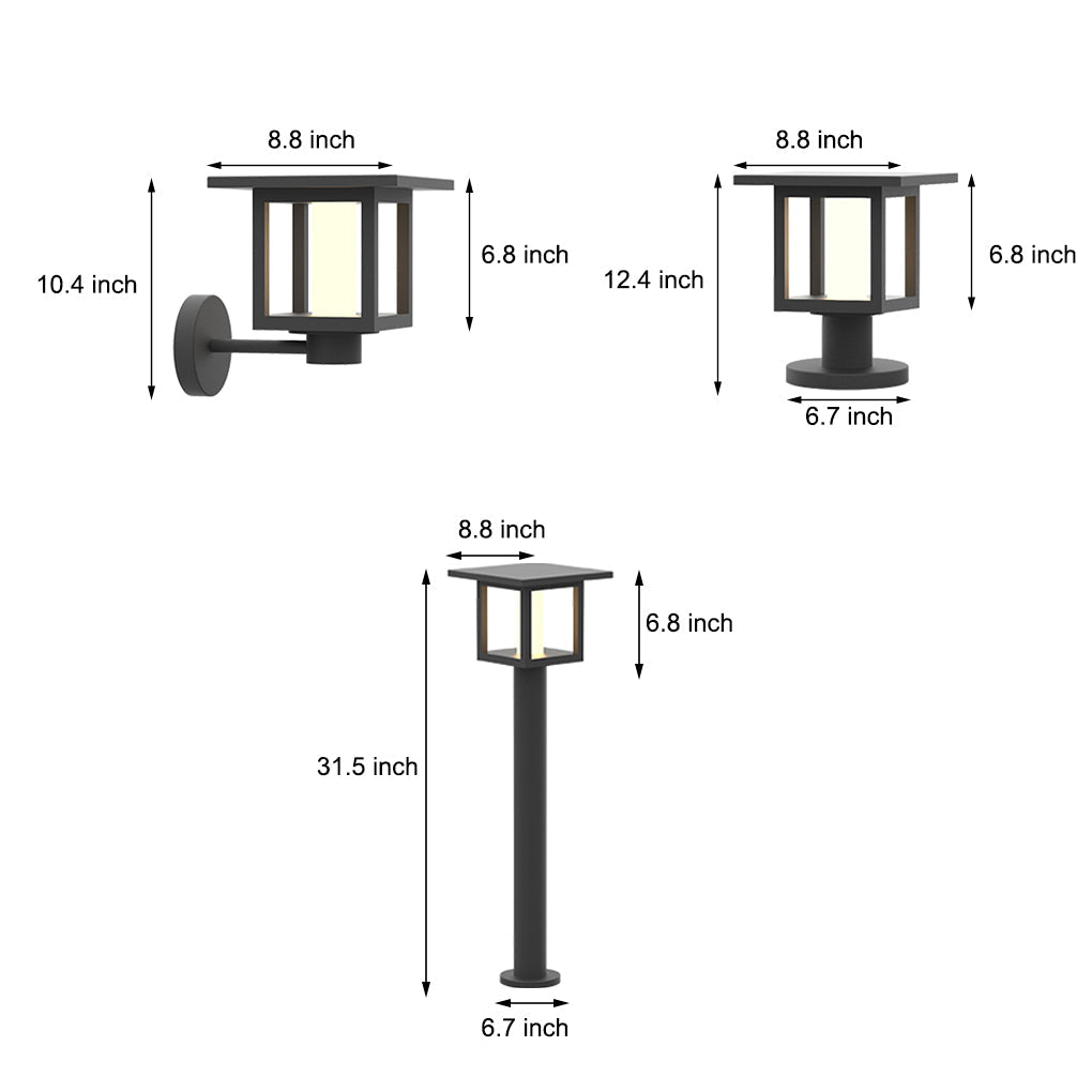 Wide Top LED Post Light with Rain Shield & Dual Power Options