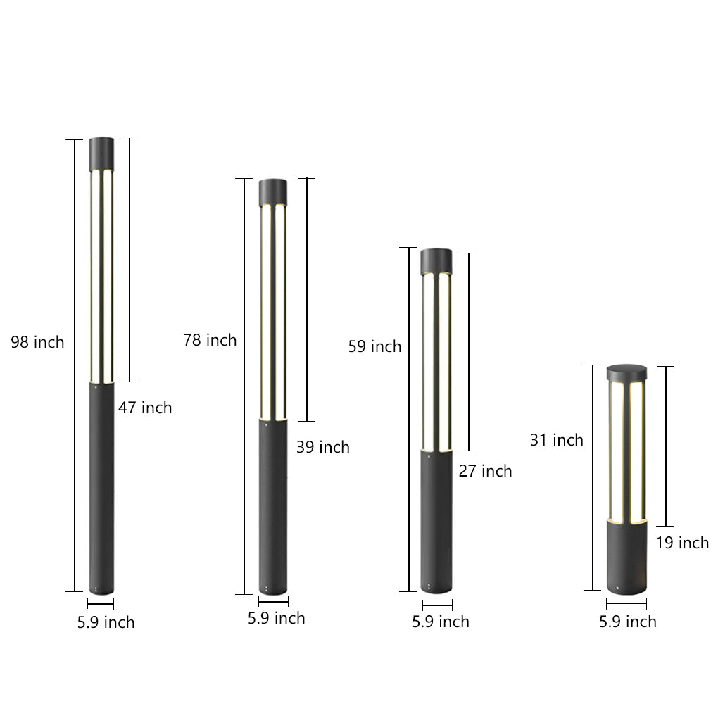 Modern Cylinder Bollard Light - LED Outdoor Landscape Lighting