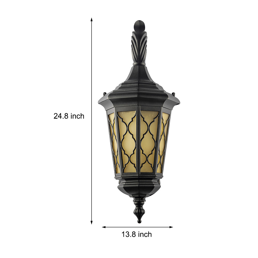Retro Waterproof Outdoor Wall Lamp - Black Iron & PC Shade