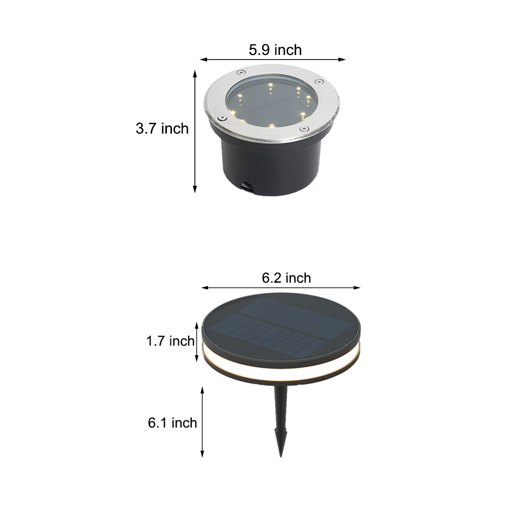 Solar LED Ground Dish Light – Waterproof Outdoor Landscape Lighting