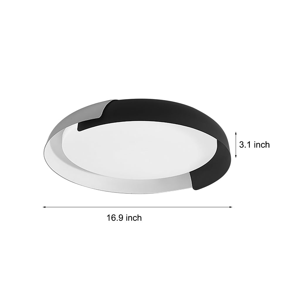 Modern Round LED Ceiling Light with Stepless Dimming - Metal