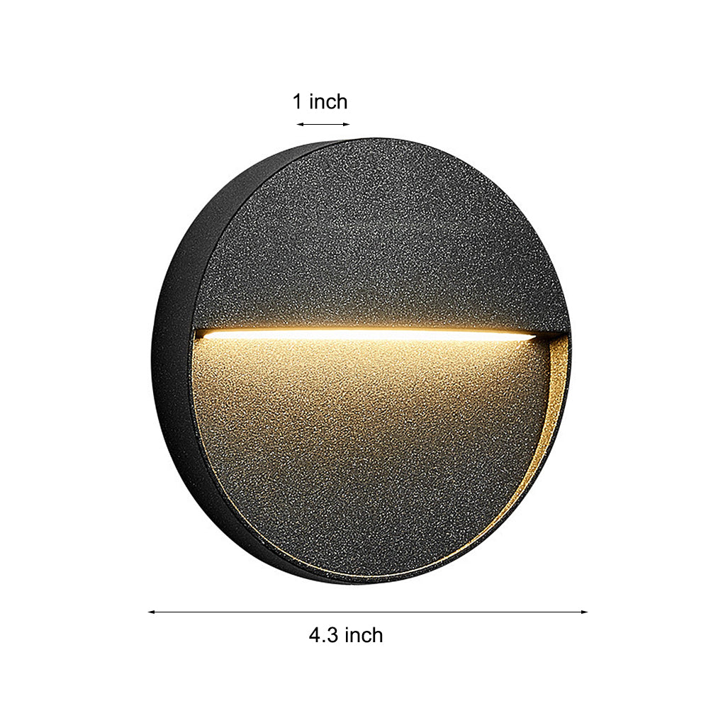 Round Aluminum Outdoor Step Light - Waterproof LED Stair Wall Sconce